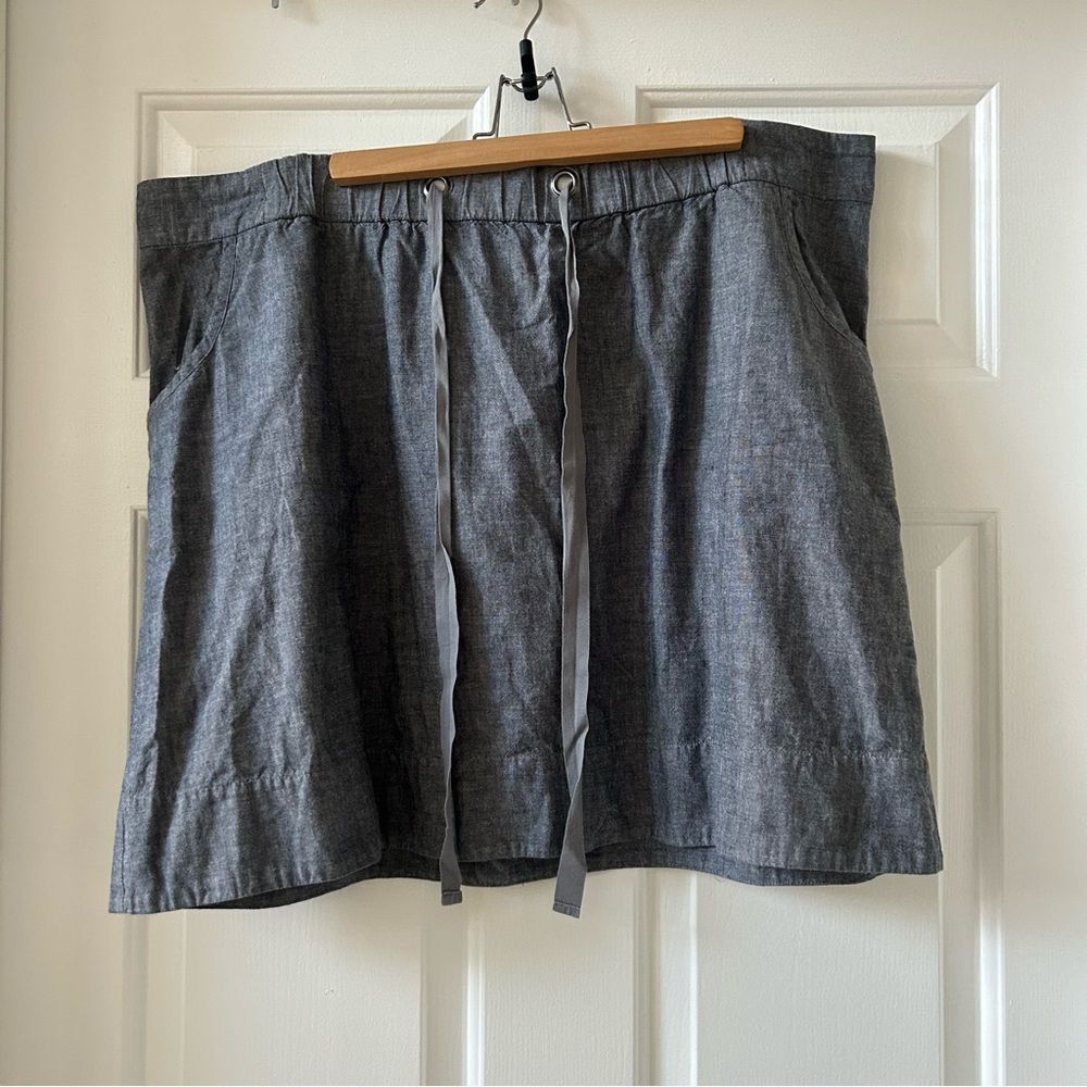 Eileen Fisher 100% Cotton Drawstring Skirt